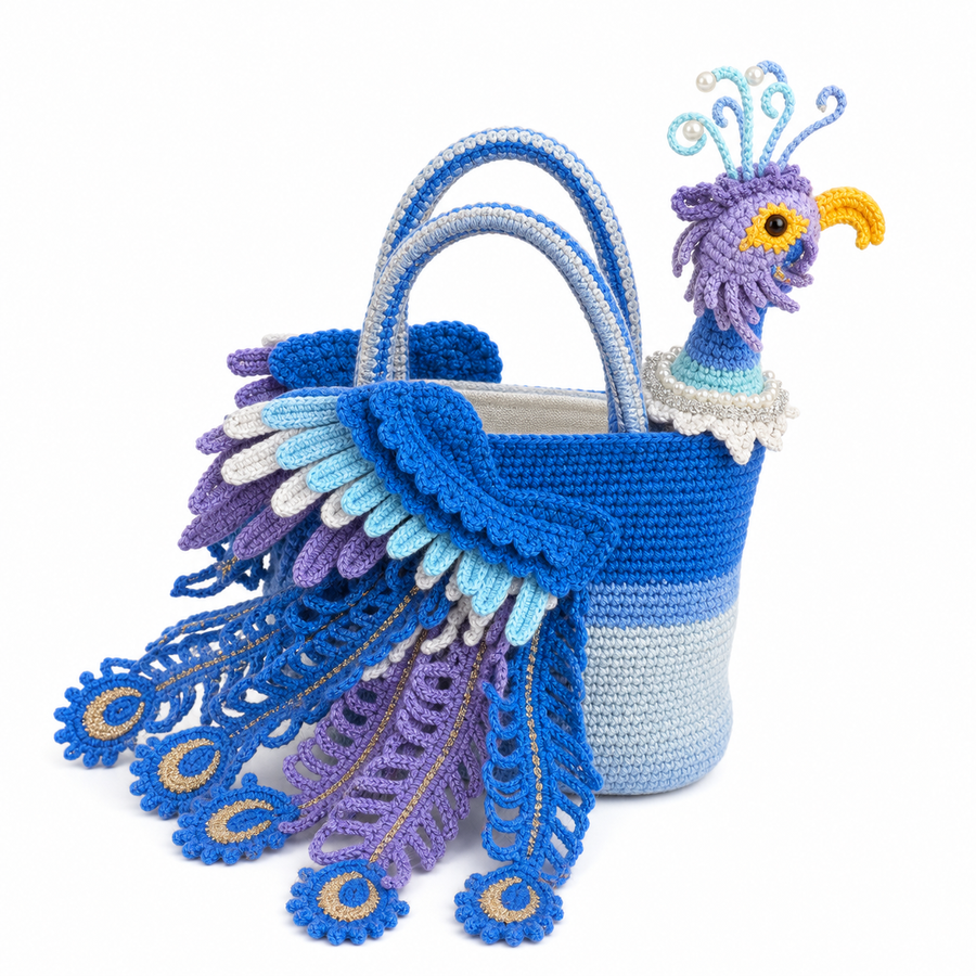 The Blue Peacock Basket Tote