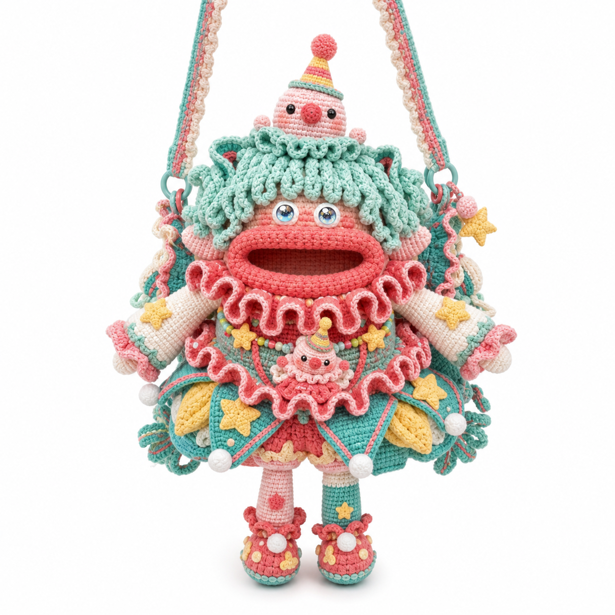 The Mint Ruffle Doll Bag main view