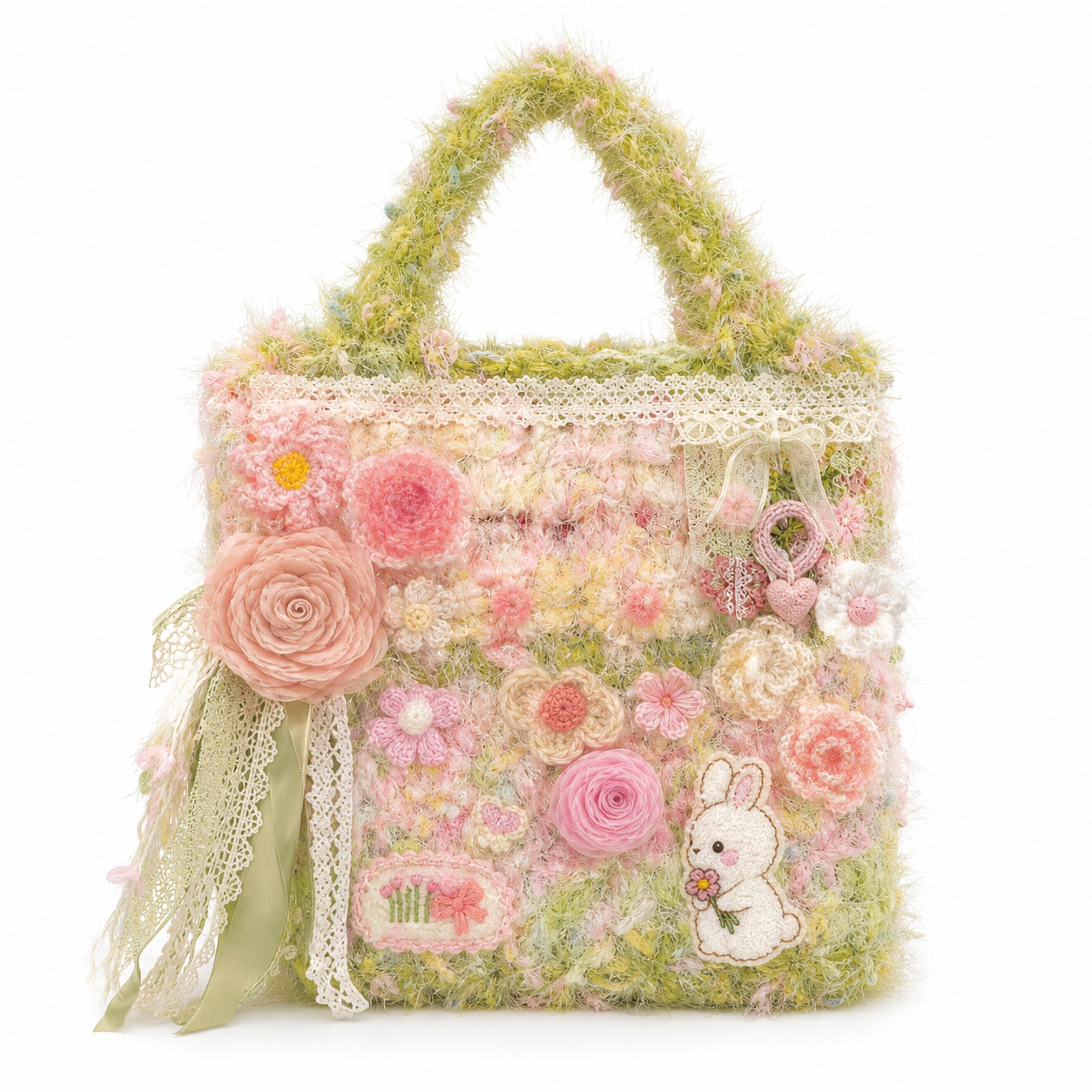 The Pink Rose Bunny Tote main view