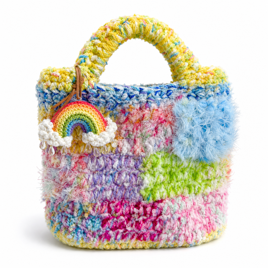 The Rainbow Fuzzy Bucket Bag main view