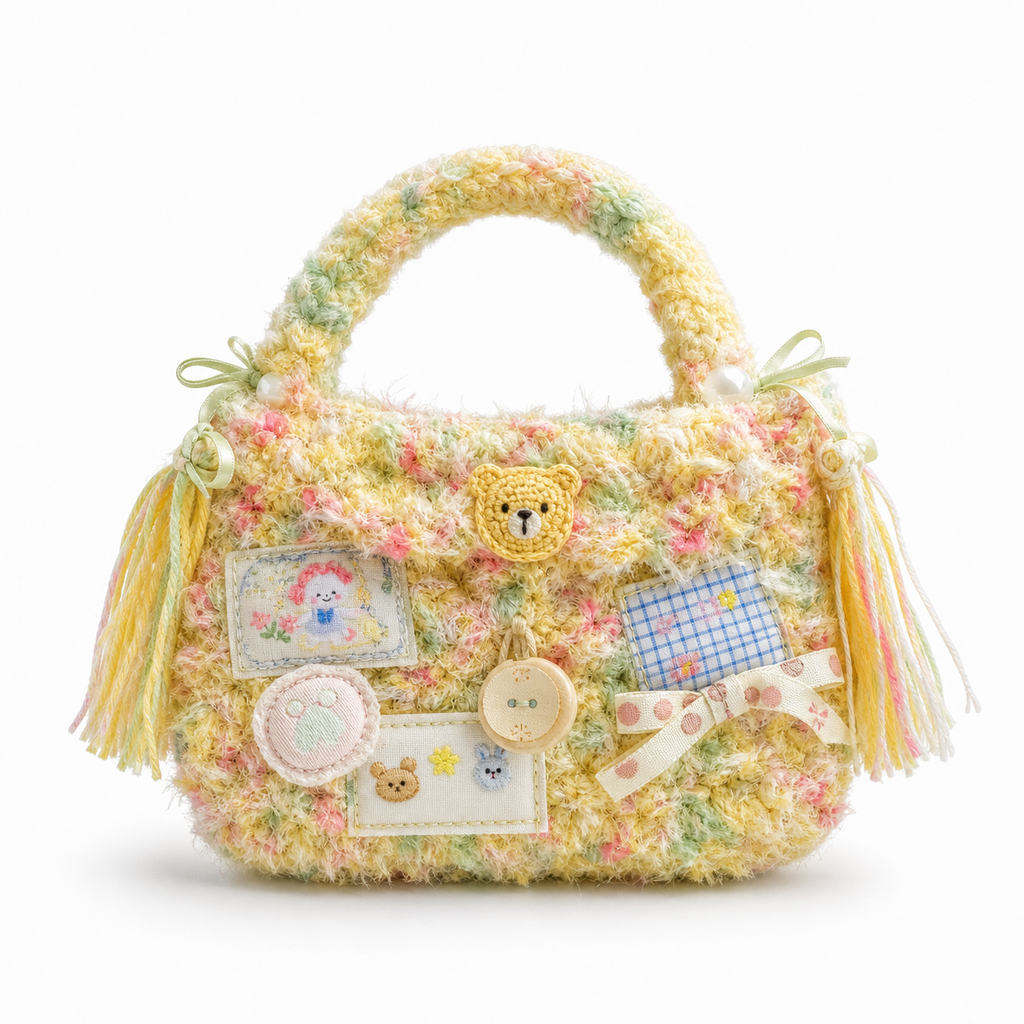 The Teddy Patchwork Fuzzy Bag main view