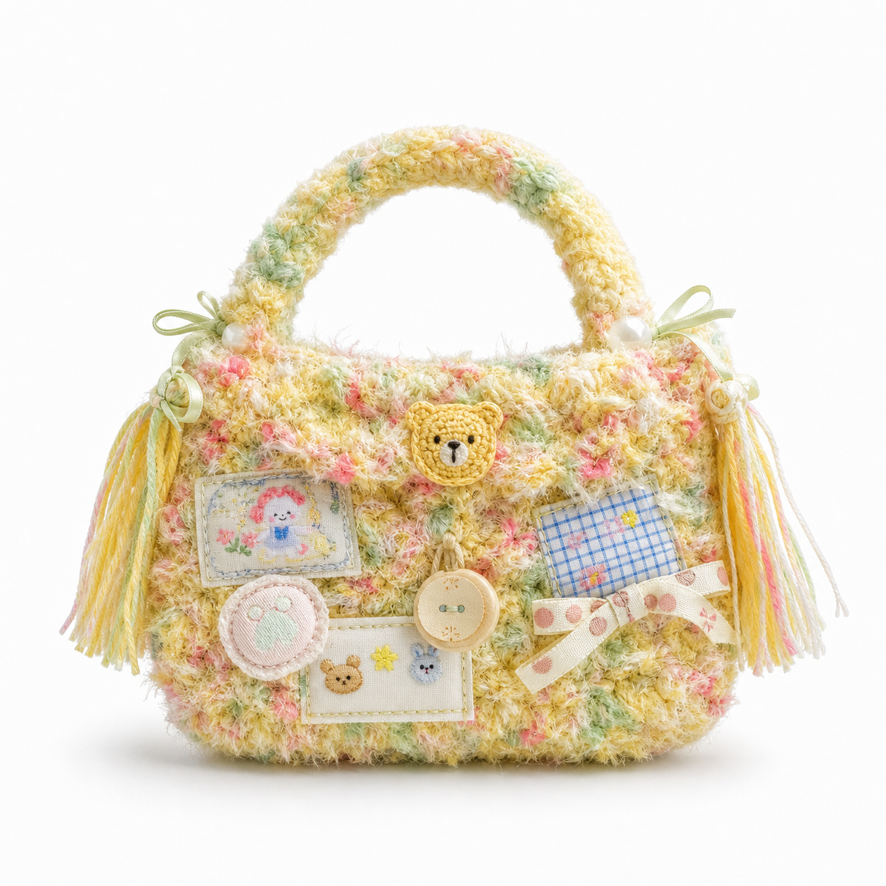The Teddy Patchwork Fuzzy Bag main view