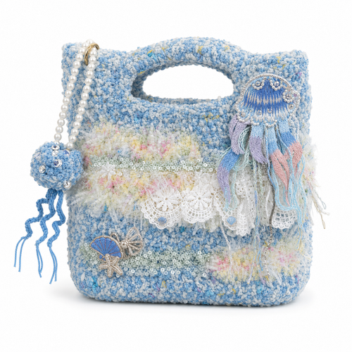 The Blue Fuzzy Bloom Bag detail view