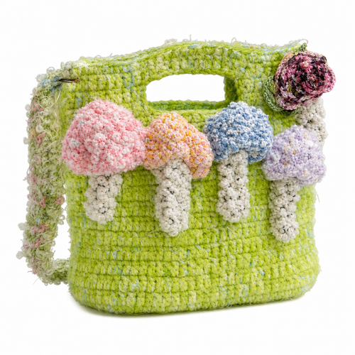 The Green Pom Pom Garden Bag detail view