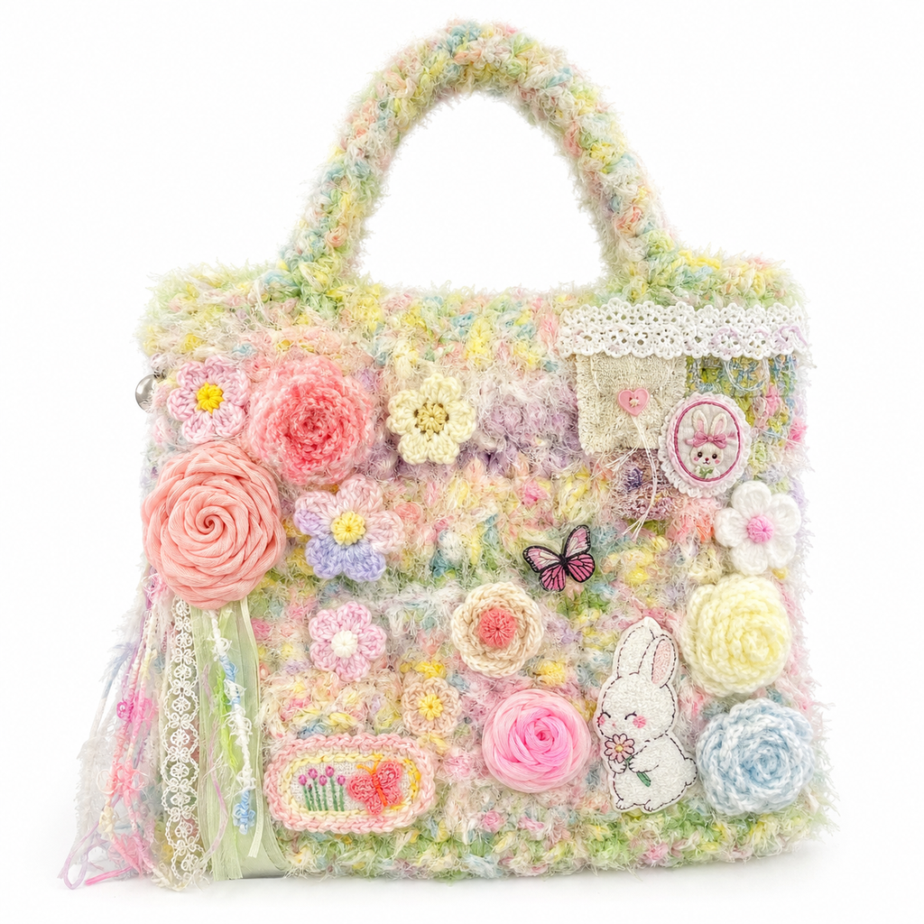 The Pastel Garden Hobo Bag detail view