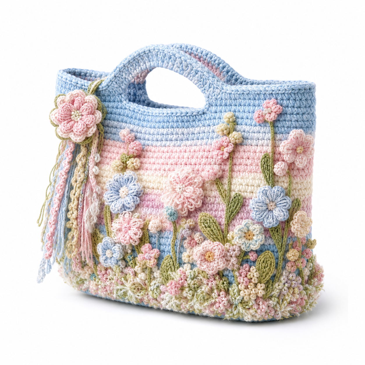 The Pastel Wildflower Tote detail view
