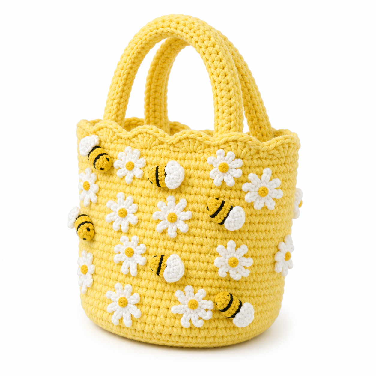 The Yellow Daisy Bucket Bag detail view