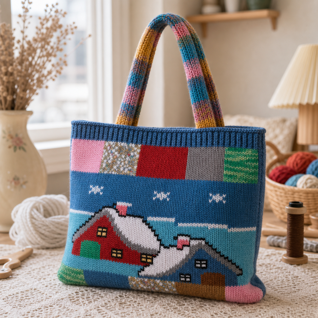 The Winter Village Tote detail view