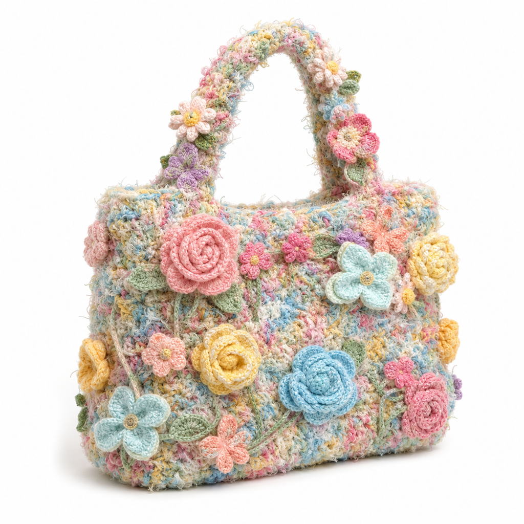 The Pastel Garden Hobo Bag detail view