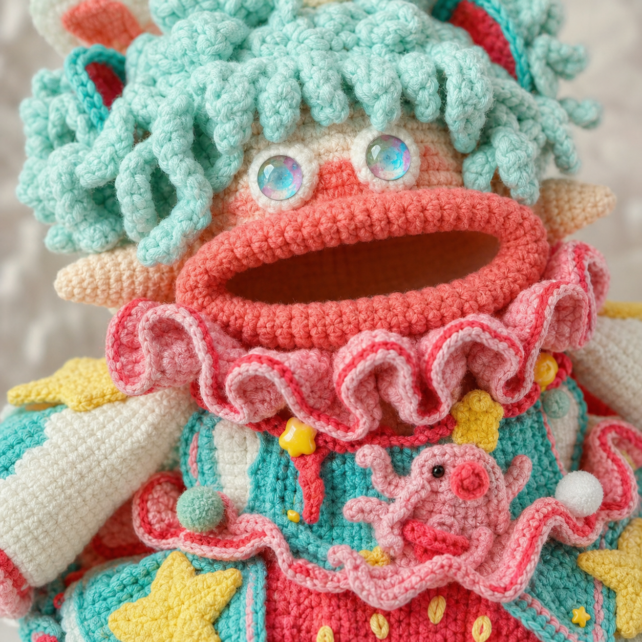 The Mint Ruffle Doll Bag detail view