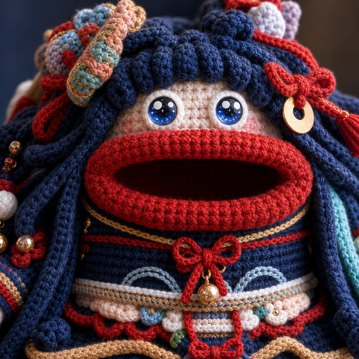 The Navy Carnival Doll Bag detail view