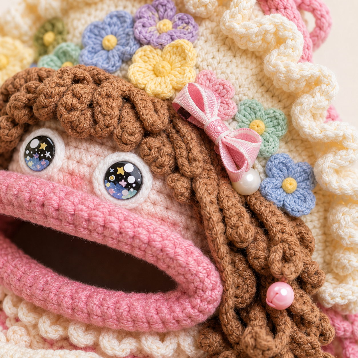The Pink Ruffle Doll Bag detail view