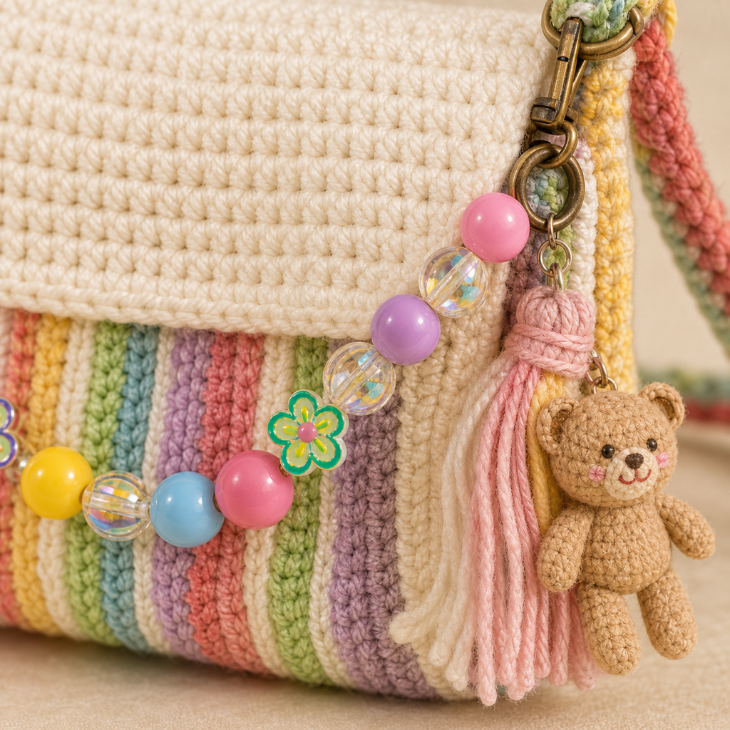 The Rainbow Teddy Crossbody detail view