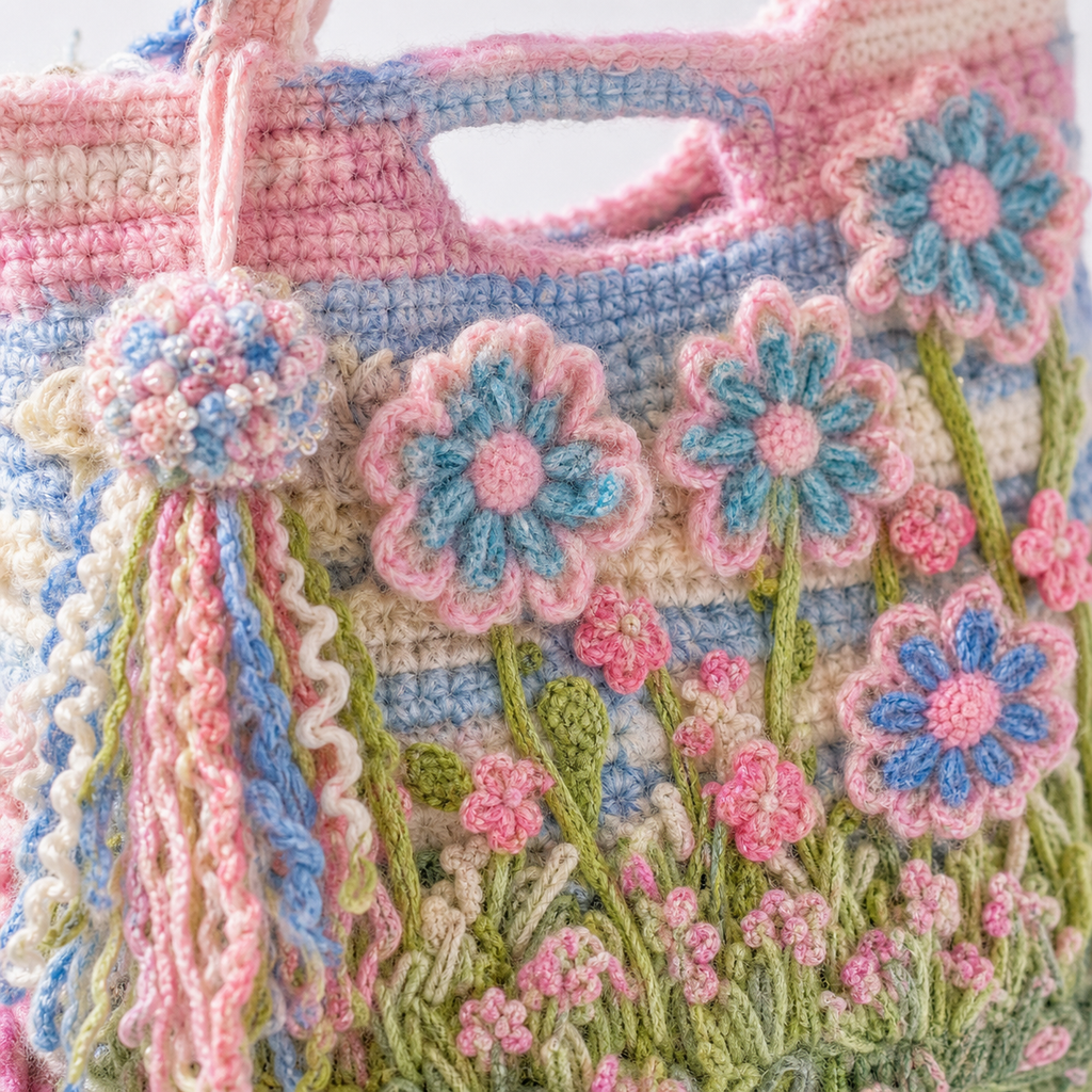 The Pastel Wildflower Tote detail view